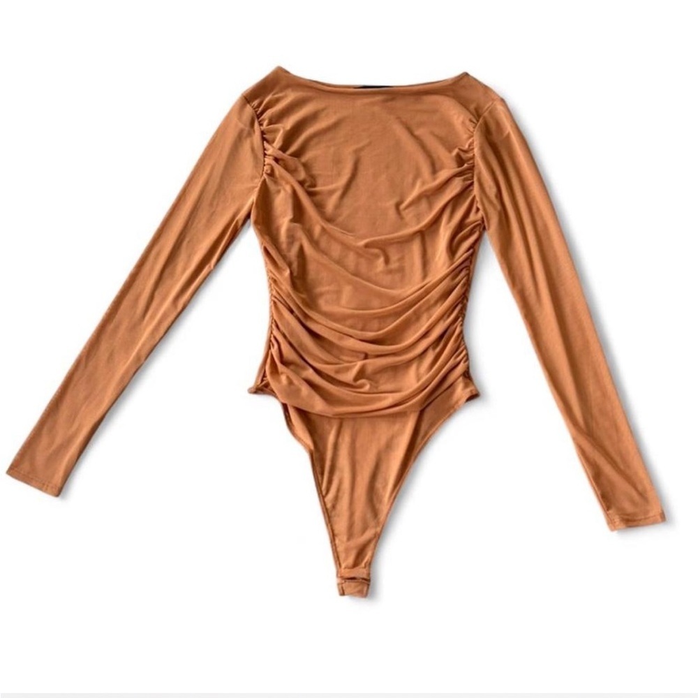 Forever 21 Camel Long Sleeve Bodysuit